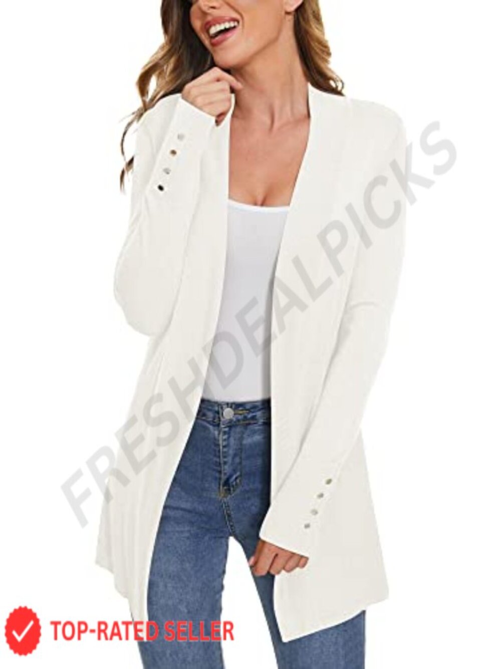 Open Front Long Cardigan Sweater Dressy Casual Knit Tailored
